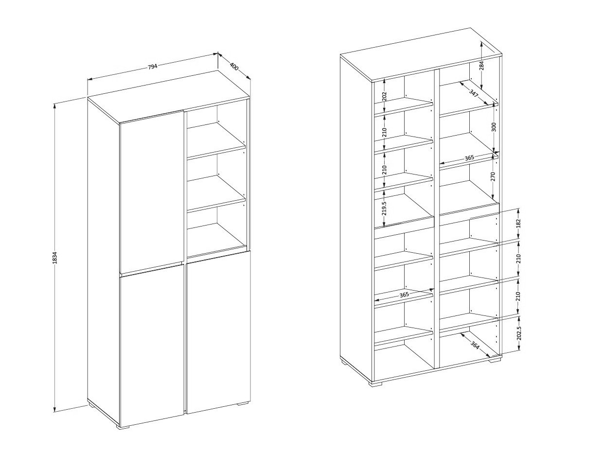 Meuble à chaussures Alfere 116 (Chêne wotan)