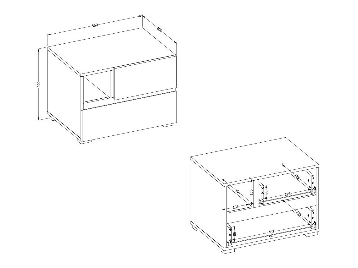 Table de chevet Alfere 120 (Blanc)