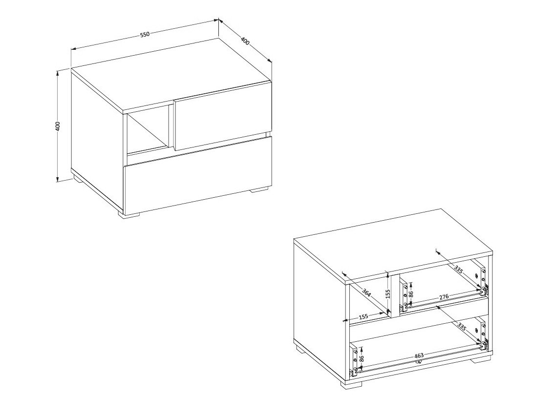Table de chevet Alfere 120 (Chêne wotan)