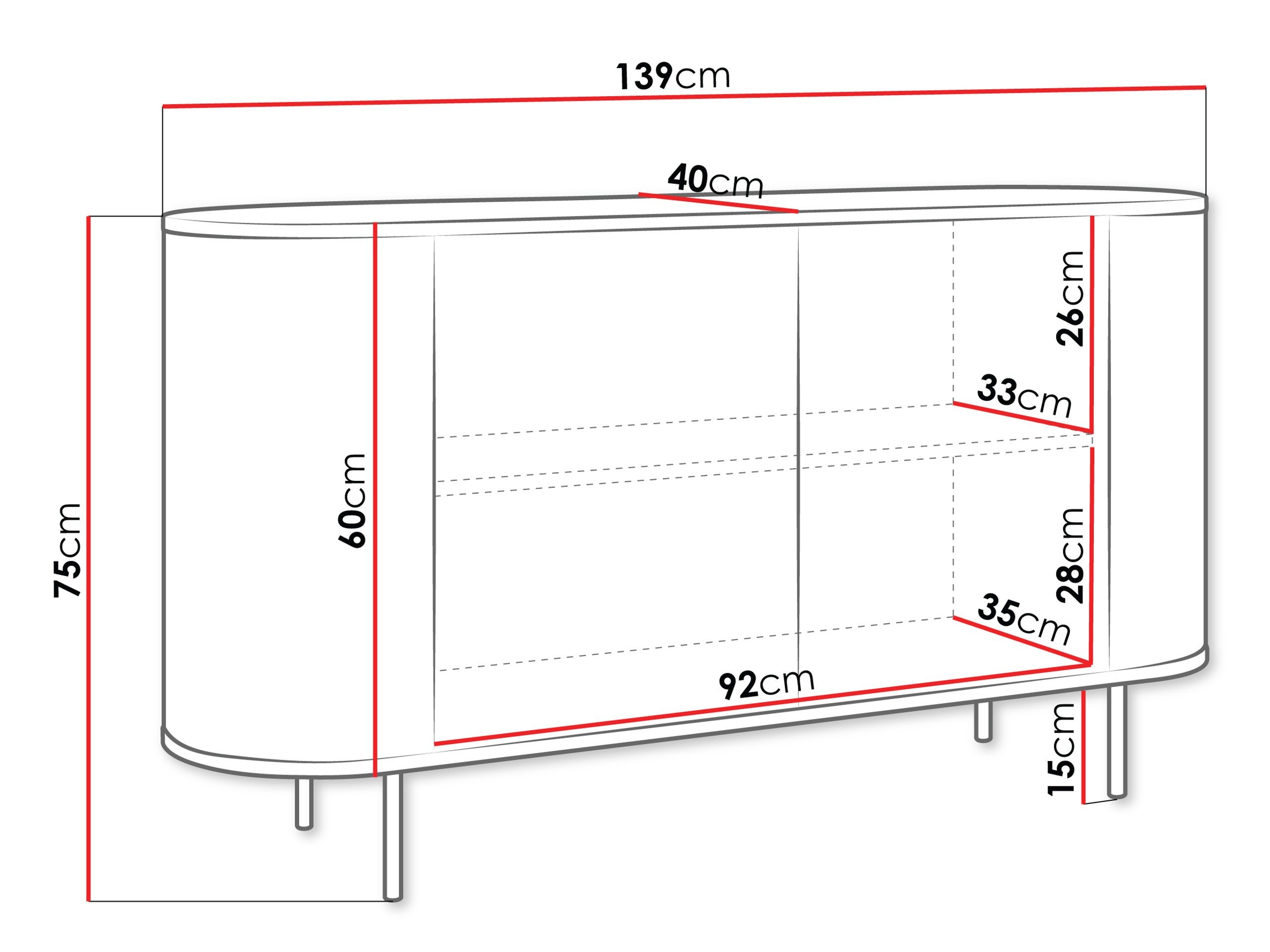 Buffet Comfivo Livtena (Marbre blanc + Doré)