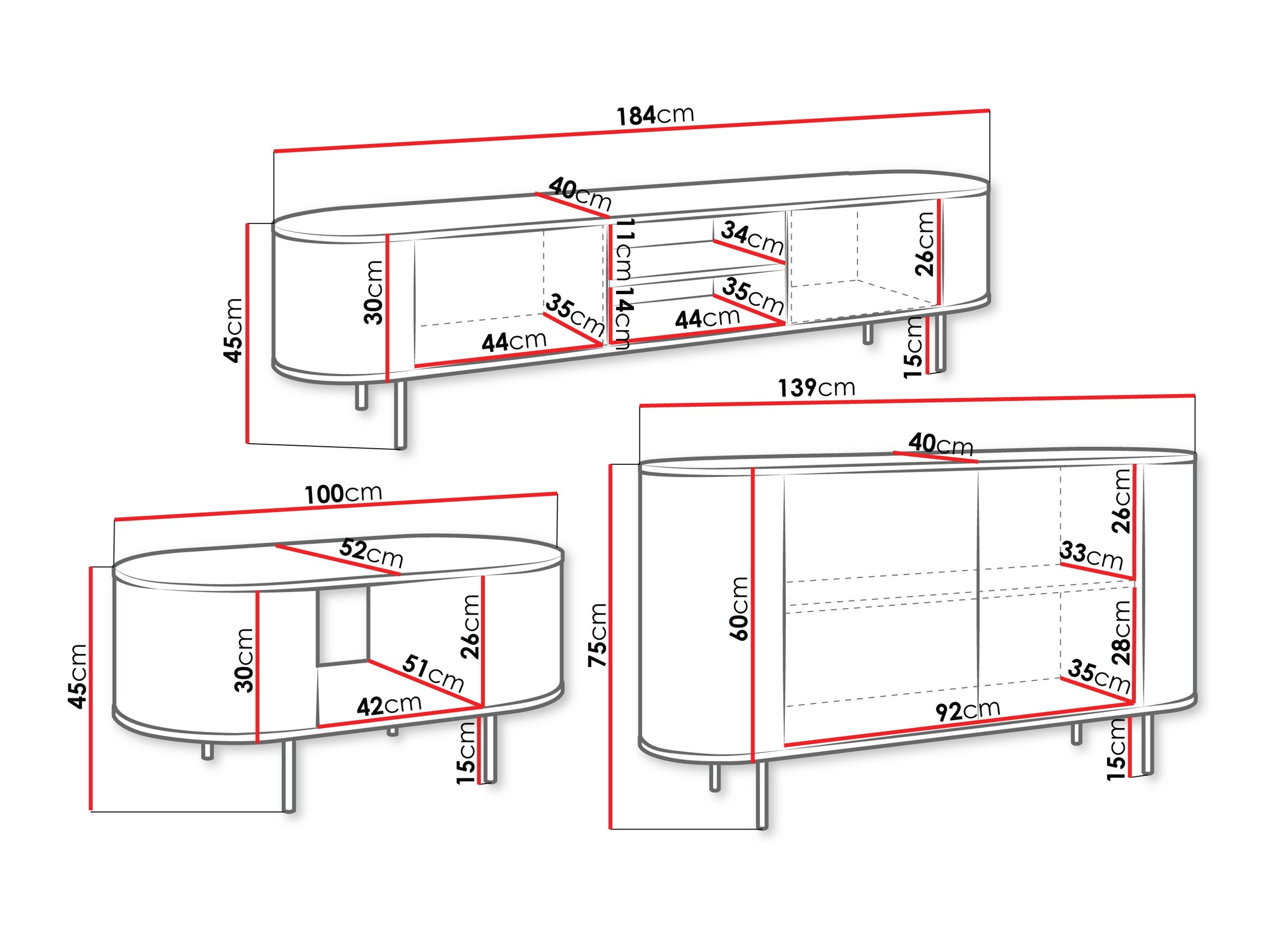 Ensemble de salon Comfivo Livtena 105 (Marbre noir + Noir)