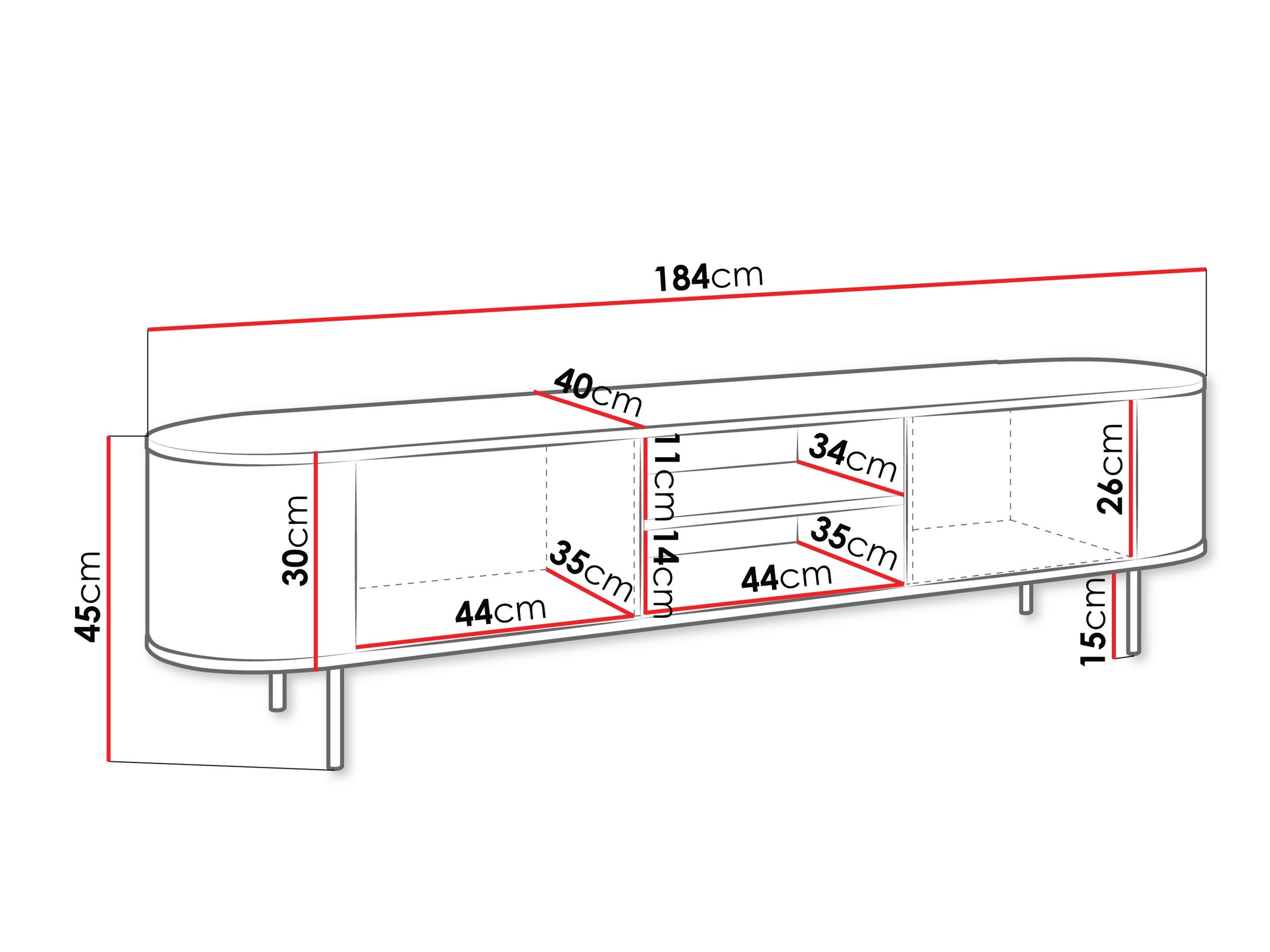 Meuble TV Comfivo Livtena 103 (Marbre noir + Noir)