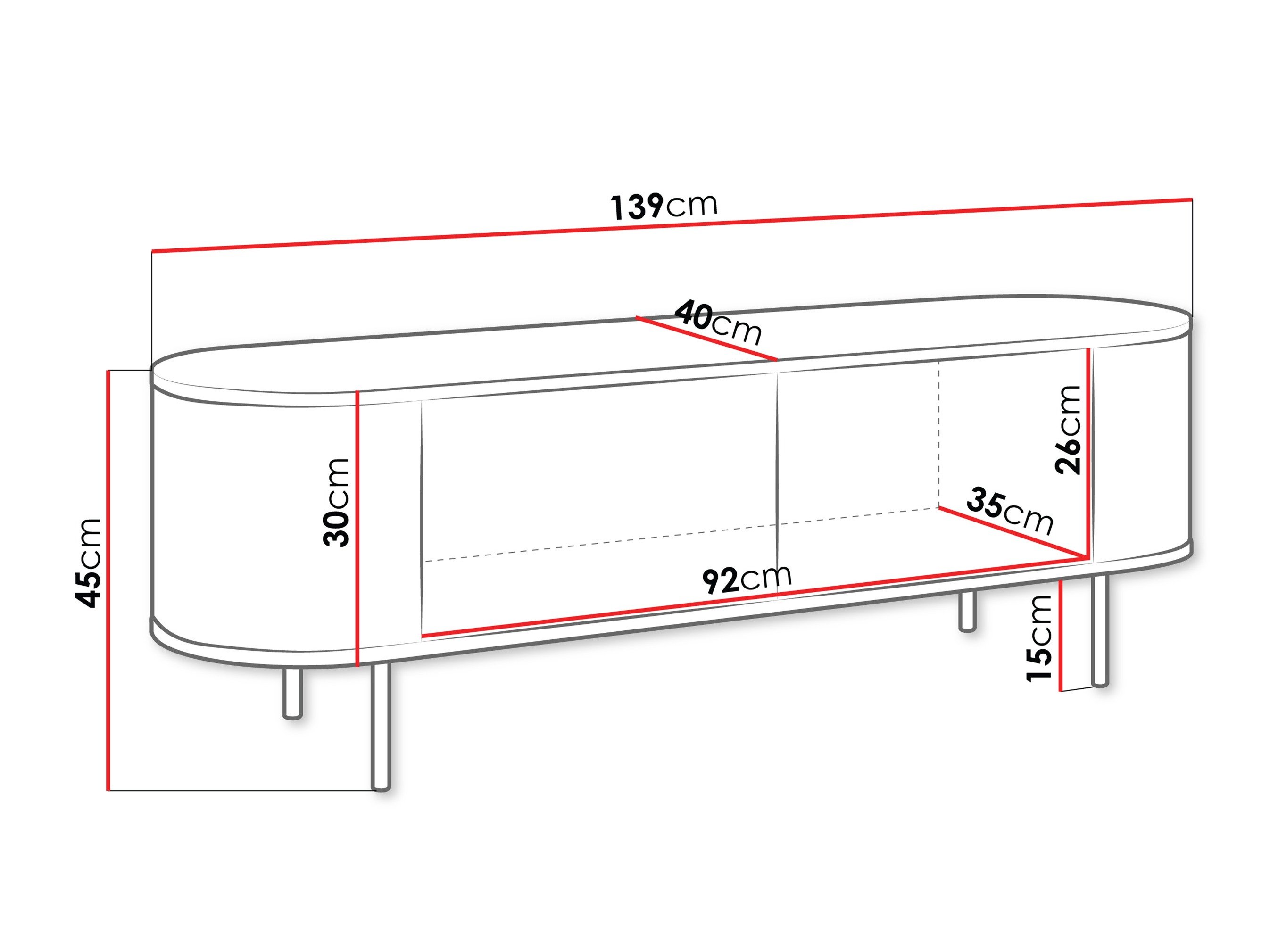 Meuble TV Comfivo Livtena (Marbre blanc + Doré)