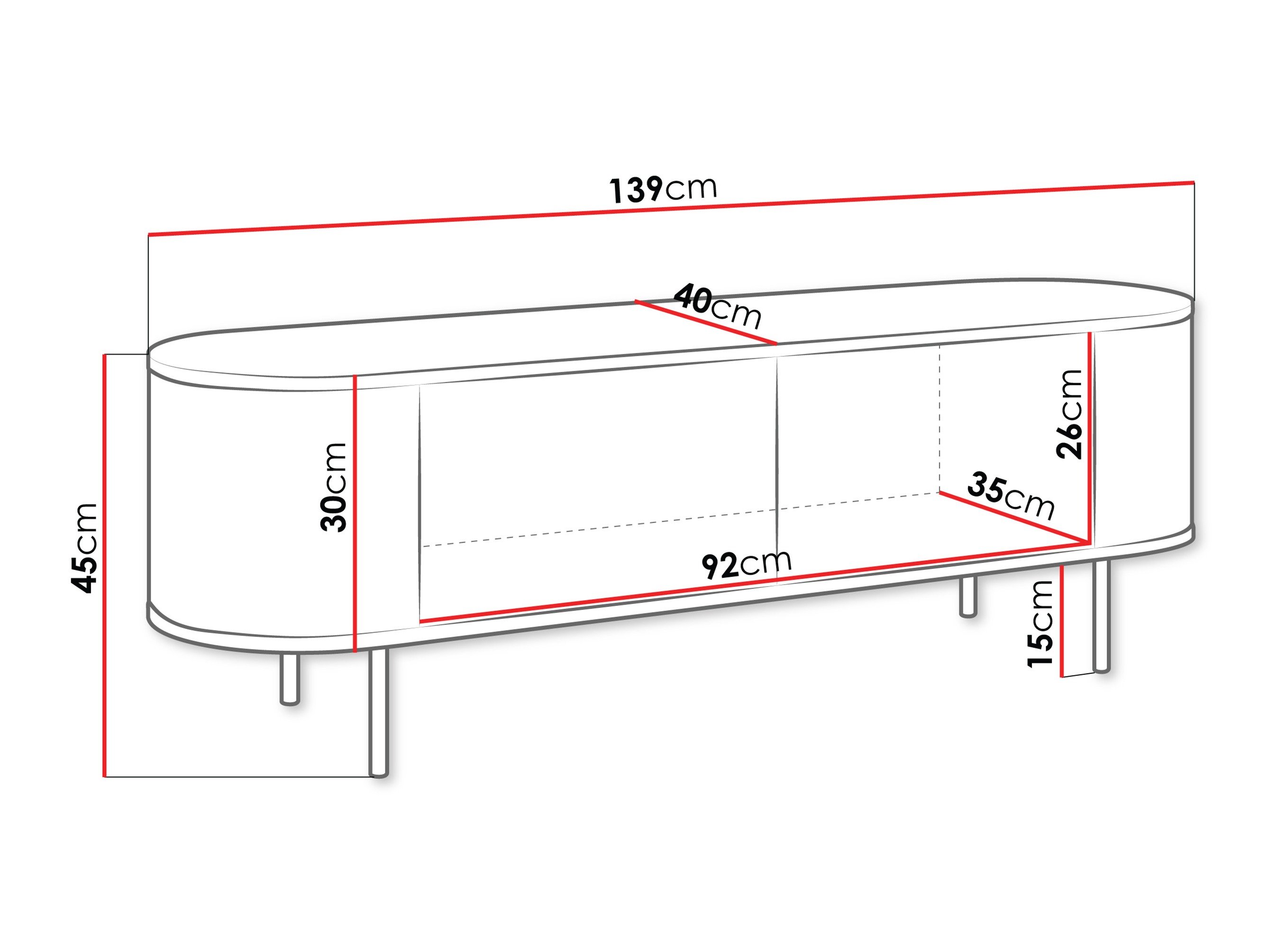Meuble TV Comfivo Livtena (Marbre noir + Noir)