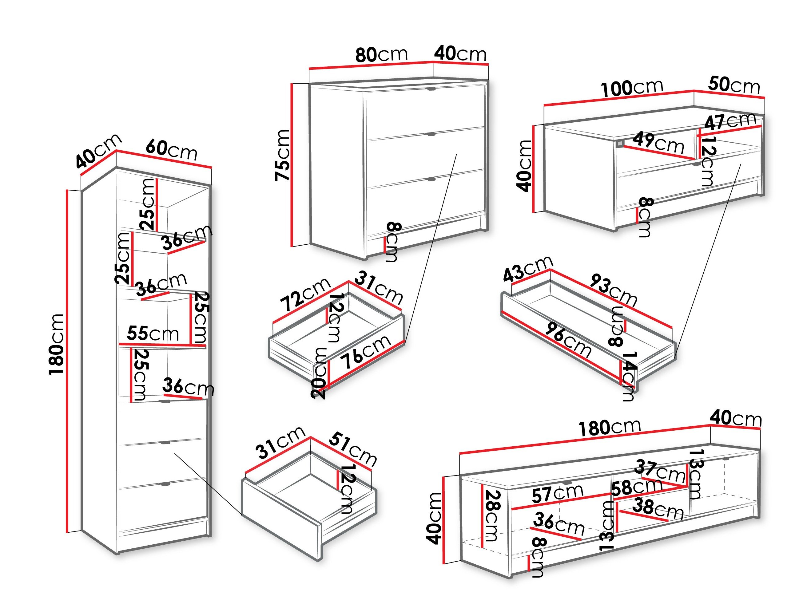 Ensemble de salon Comfivo Larmire 118 (Noir)