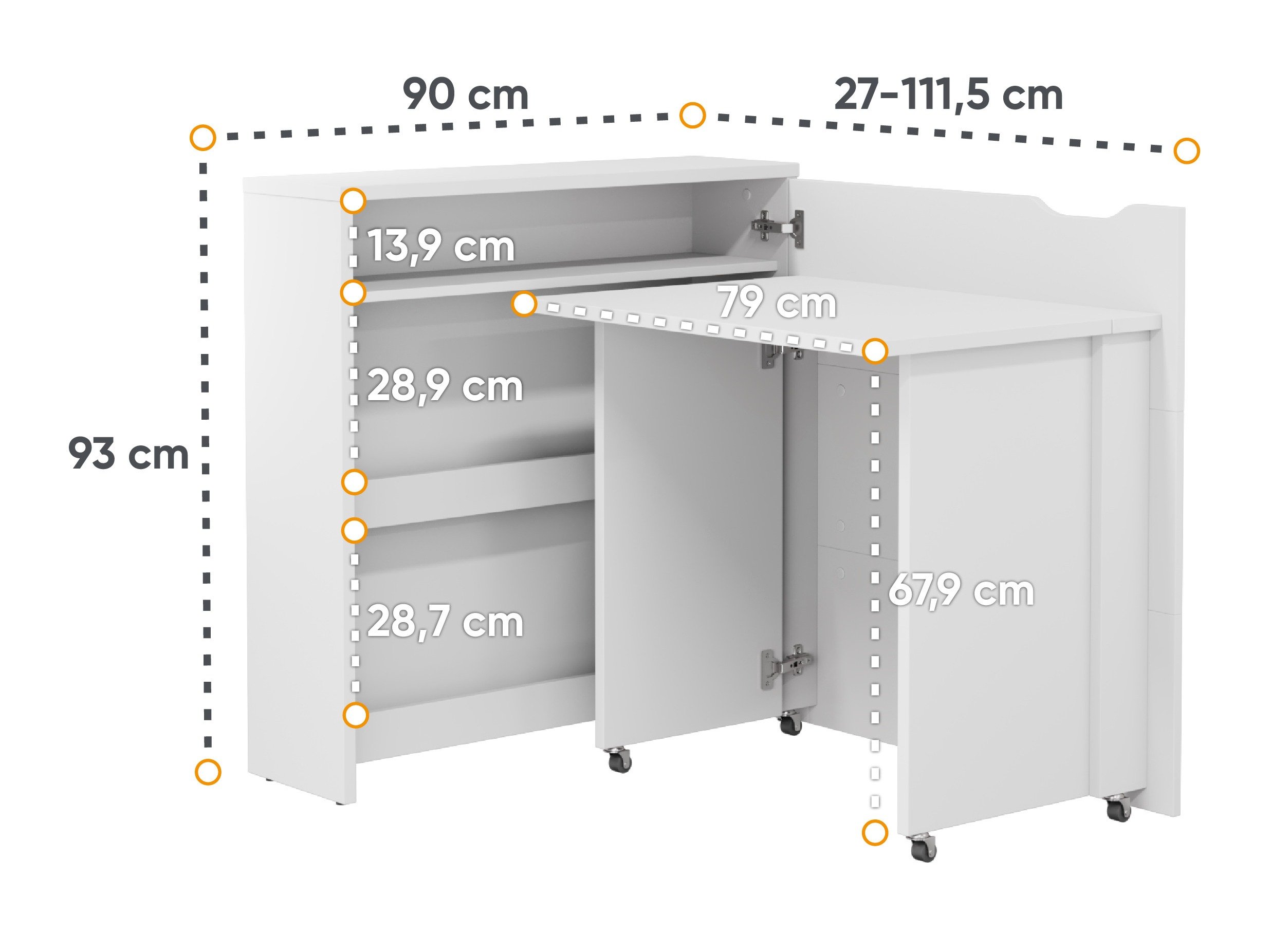 Bureau d'angle Concept Pro Lenart II (Cachemire)