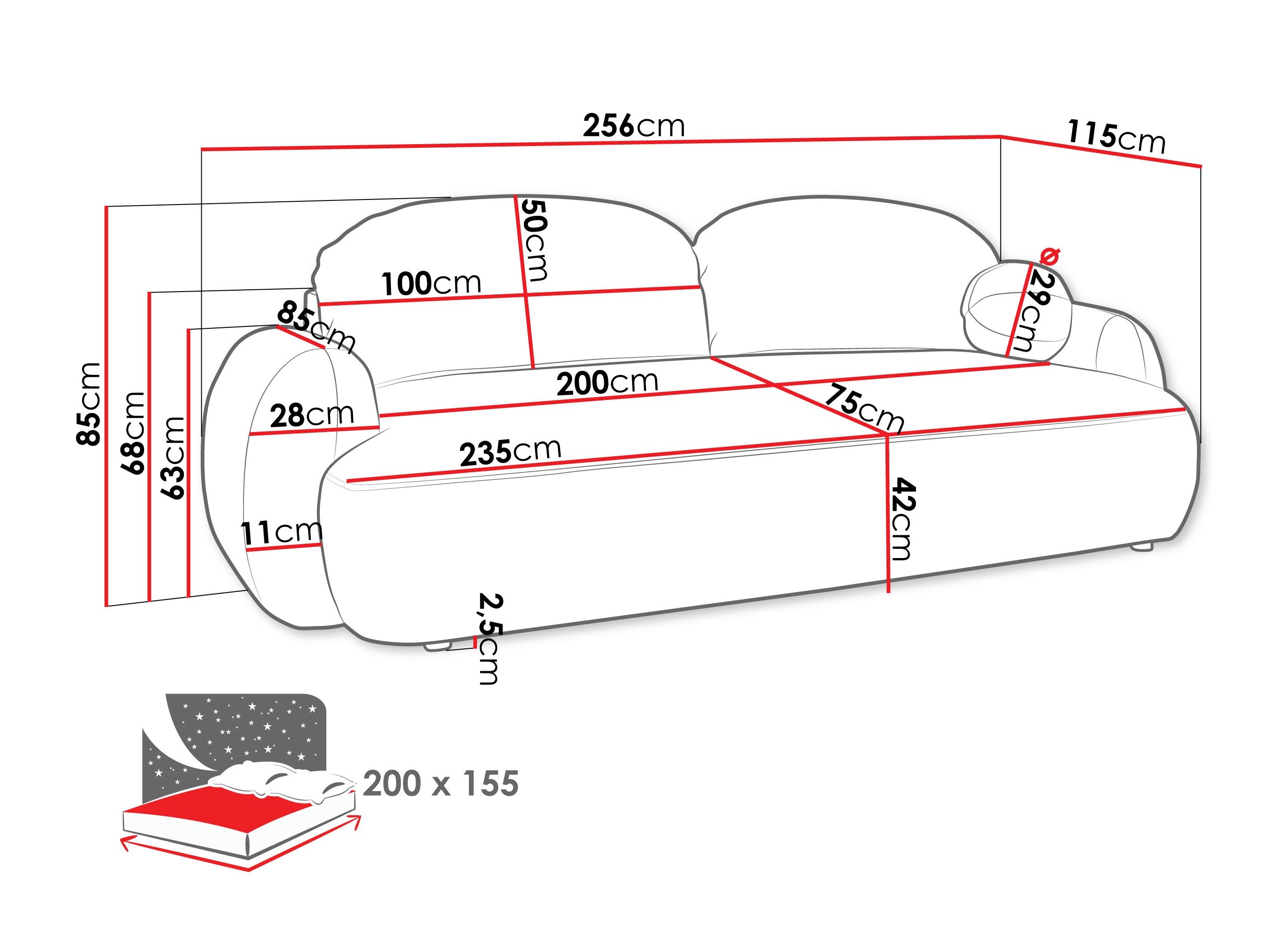 Canapé convertible TrendyNest 114 (Now Or Never 83)