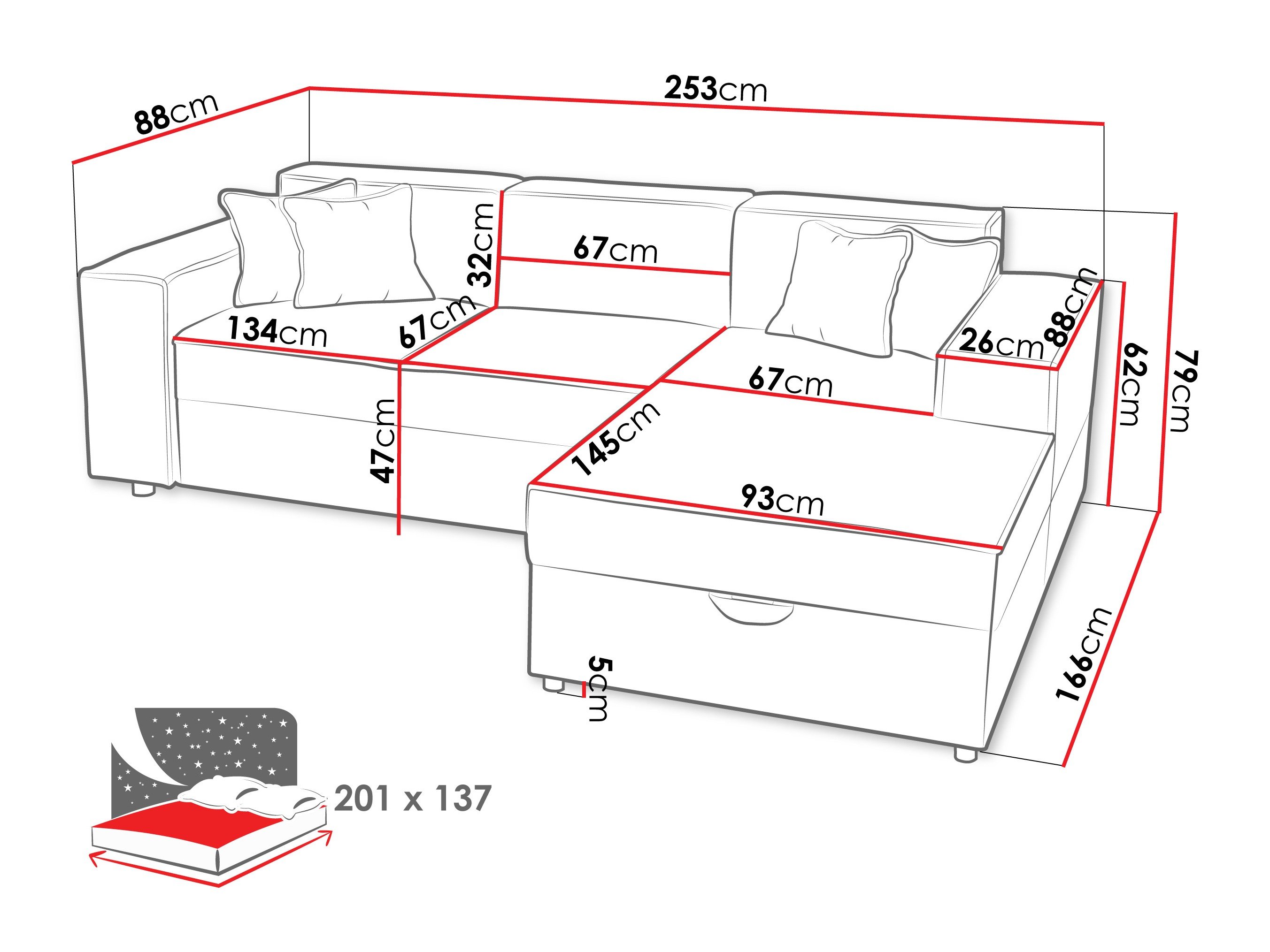 Canapé d'angle Clovis 116 (Coral 50)