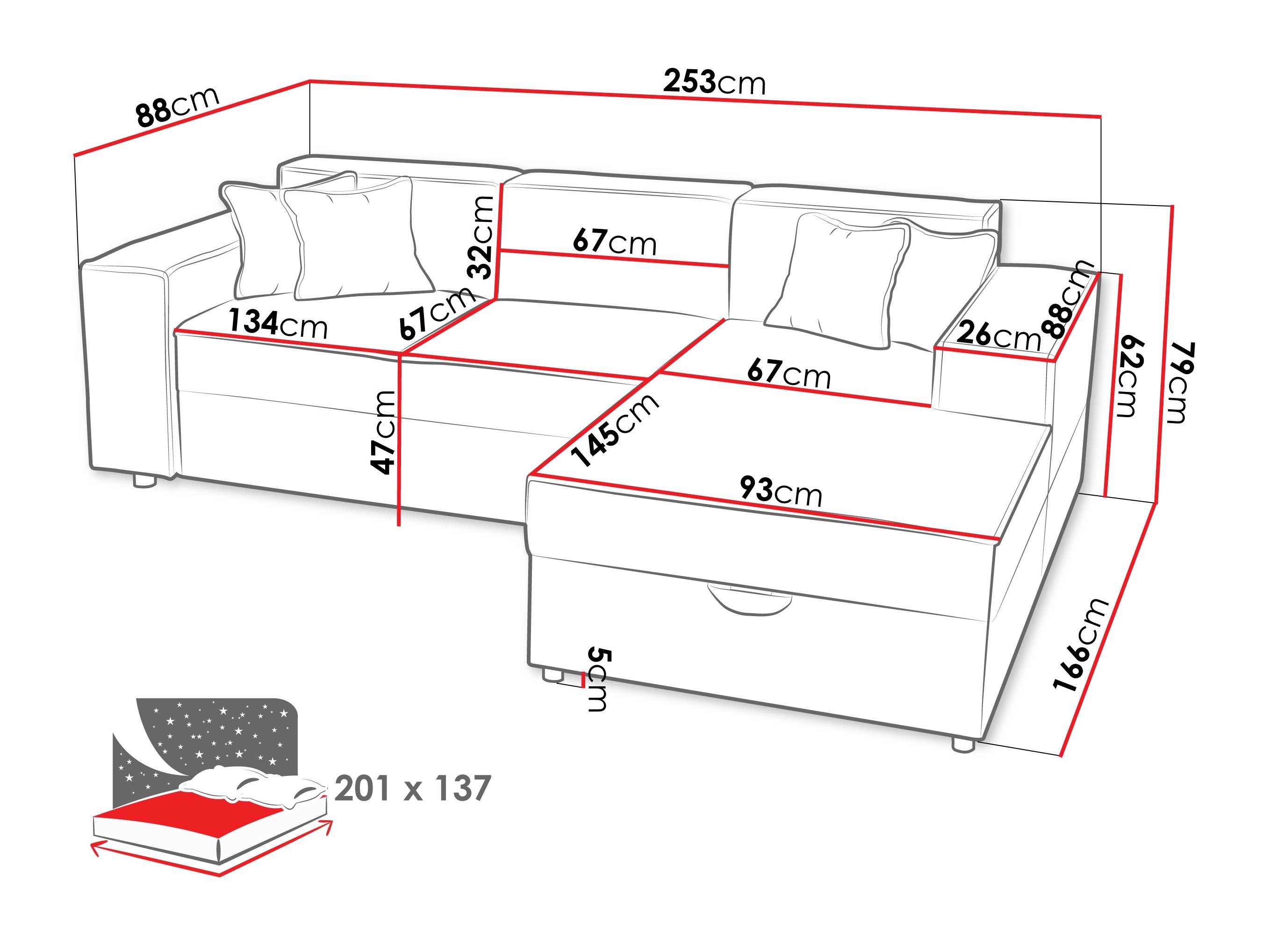 Canapé d'angle Clovis 116 (Coral 50)