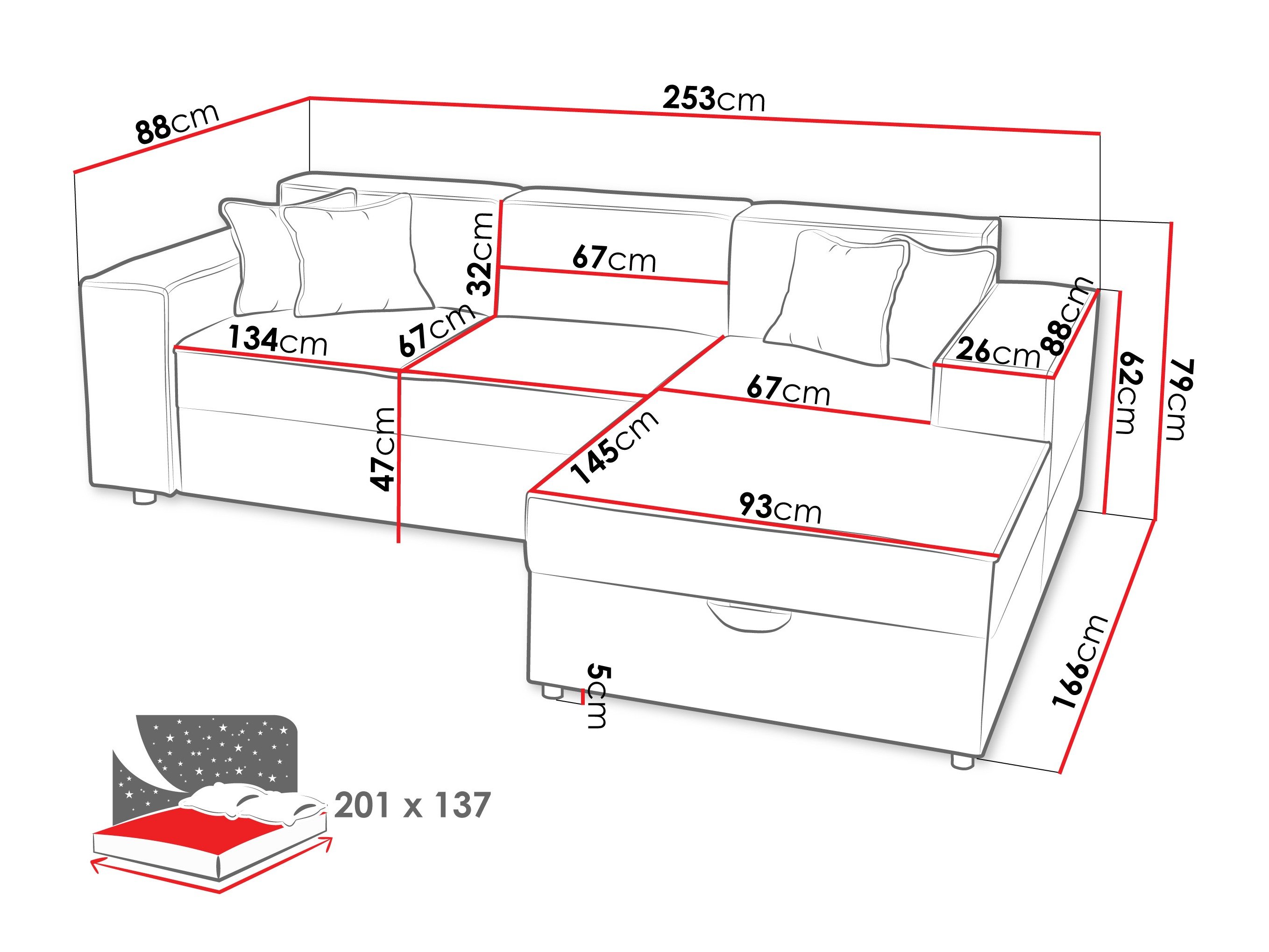Canapé d'angle Clovis 116 (Coral 65)