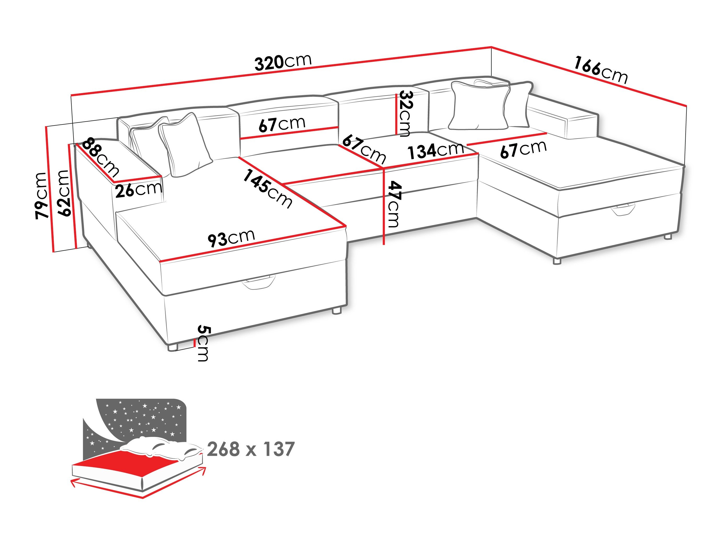 Canapé d'angle Clovis 115 (Coral 45)