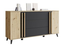 Commode Temora 100 (Chêne Artisan + Graphite)