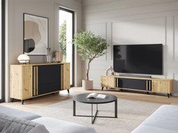 Ensemble de salon Temora 104 (Chêne Artisan + Graphite)