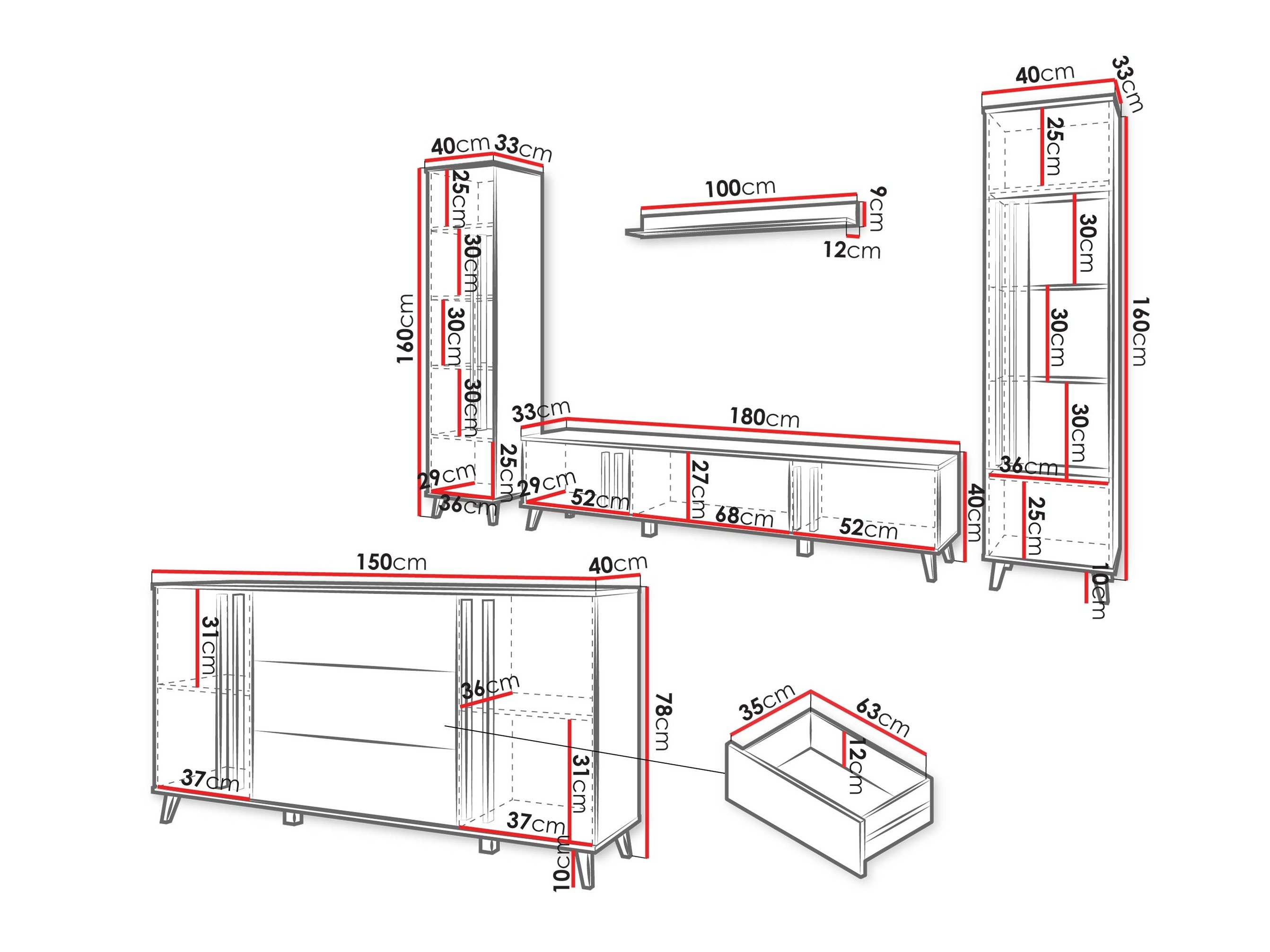 Ensemble de salon Temora 105 (Graphite)