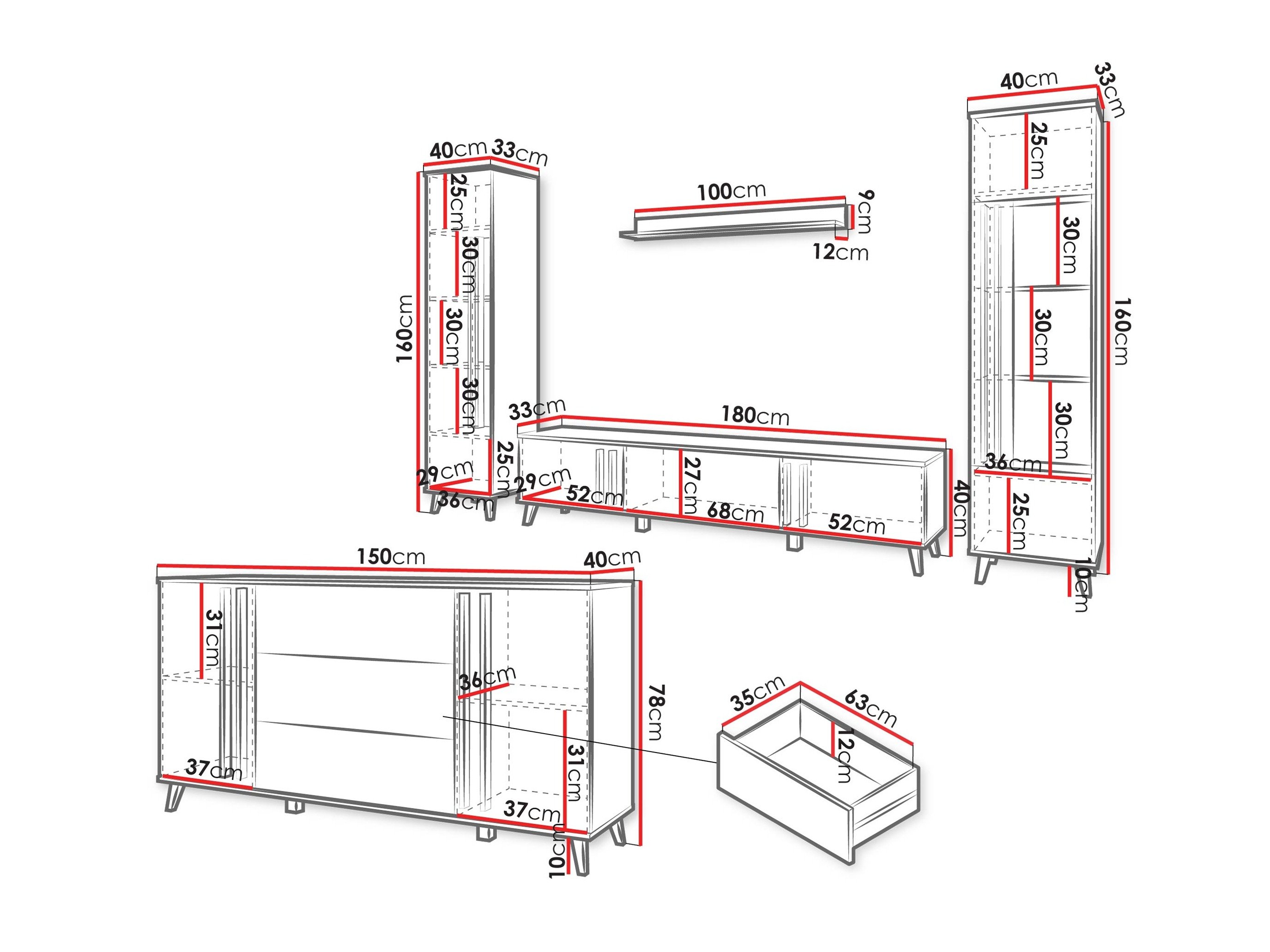 Ensemble de salon Temora 105 (Graphite)
