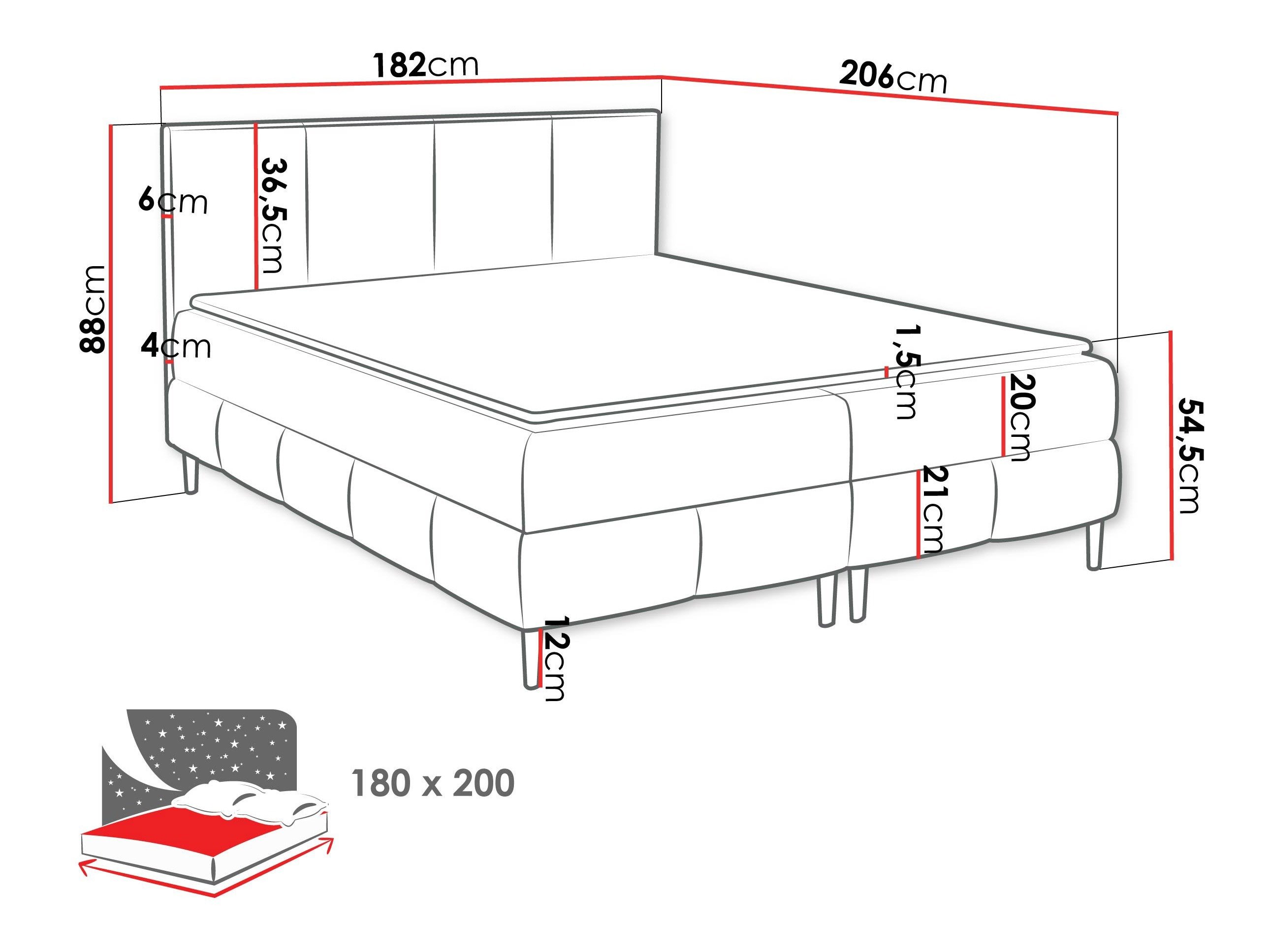 Lit boxspring Rivus I (Coral 75)