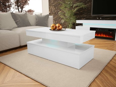Table basse Monfero 100 (Blanc + Blanc brillant)