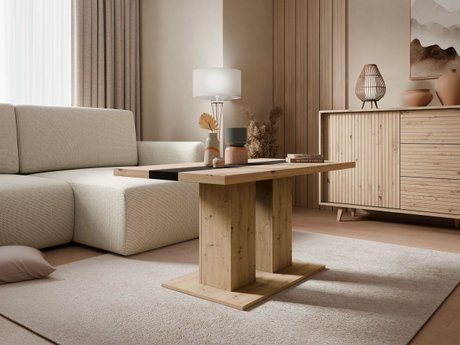 Table basse Tucson 147 (Chêne Artisan + Noir)