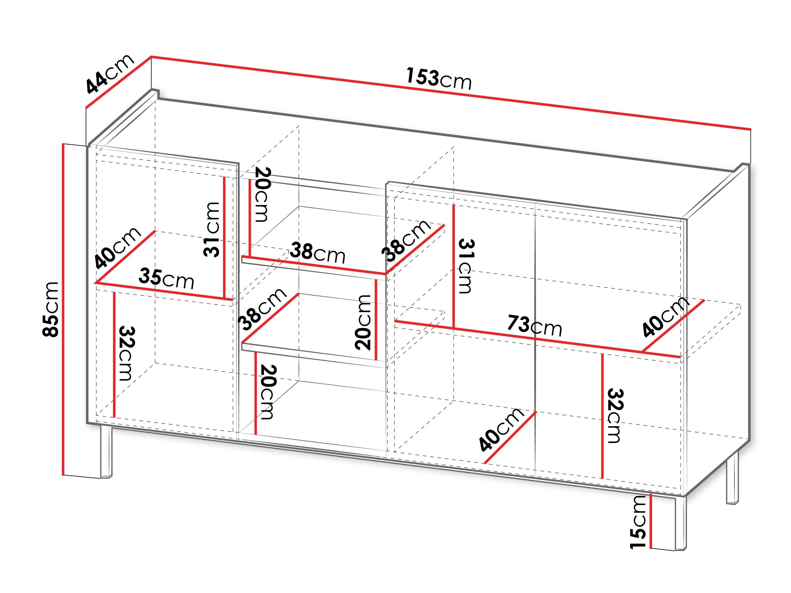 Buffet Veldome 100 (Noir + Brun clair)