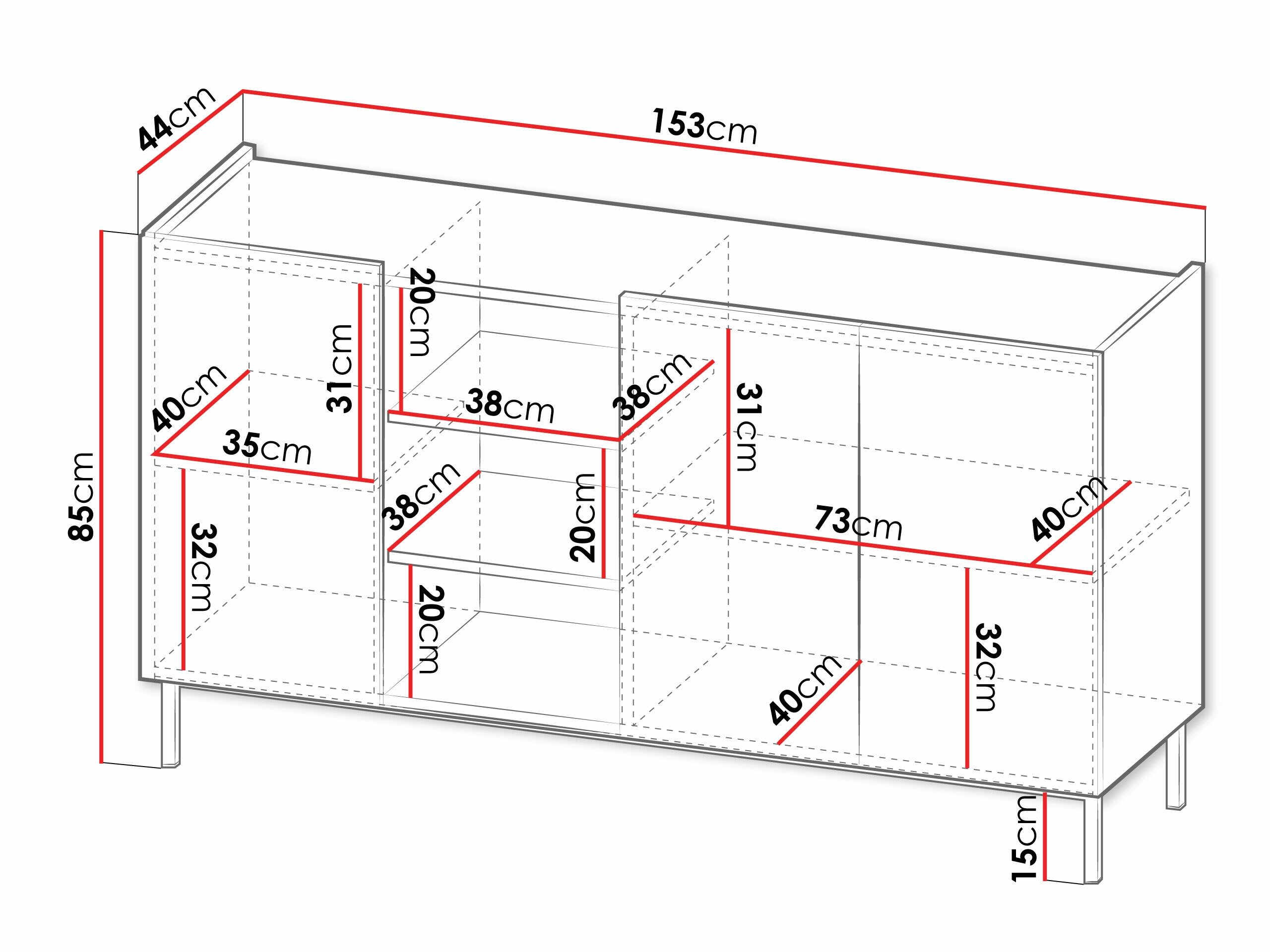 Buffet Veldome 100 (Cachemire + Chêne)