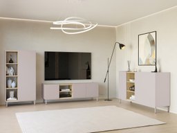 Ensemble de salon Veldome 103 (Cachemire + Chêne)