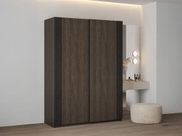 Armoire Austin 371 (Chêne foncé + Noir)