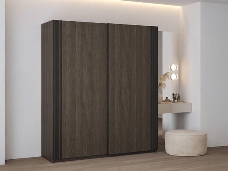 Armoire Austin 372 (Chêne foncé + Noir)