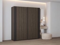 Armoire Austin 372 (Chêne foncé + Noir)