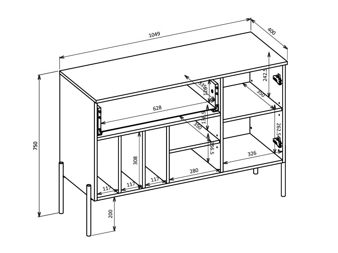 Commode Levtenu 113 (Chêne + Cachemire)