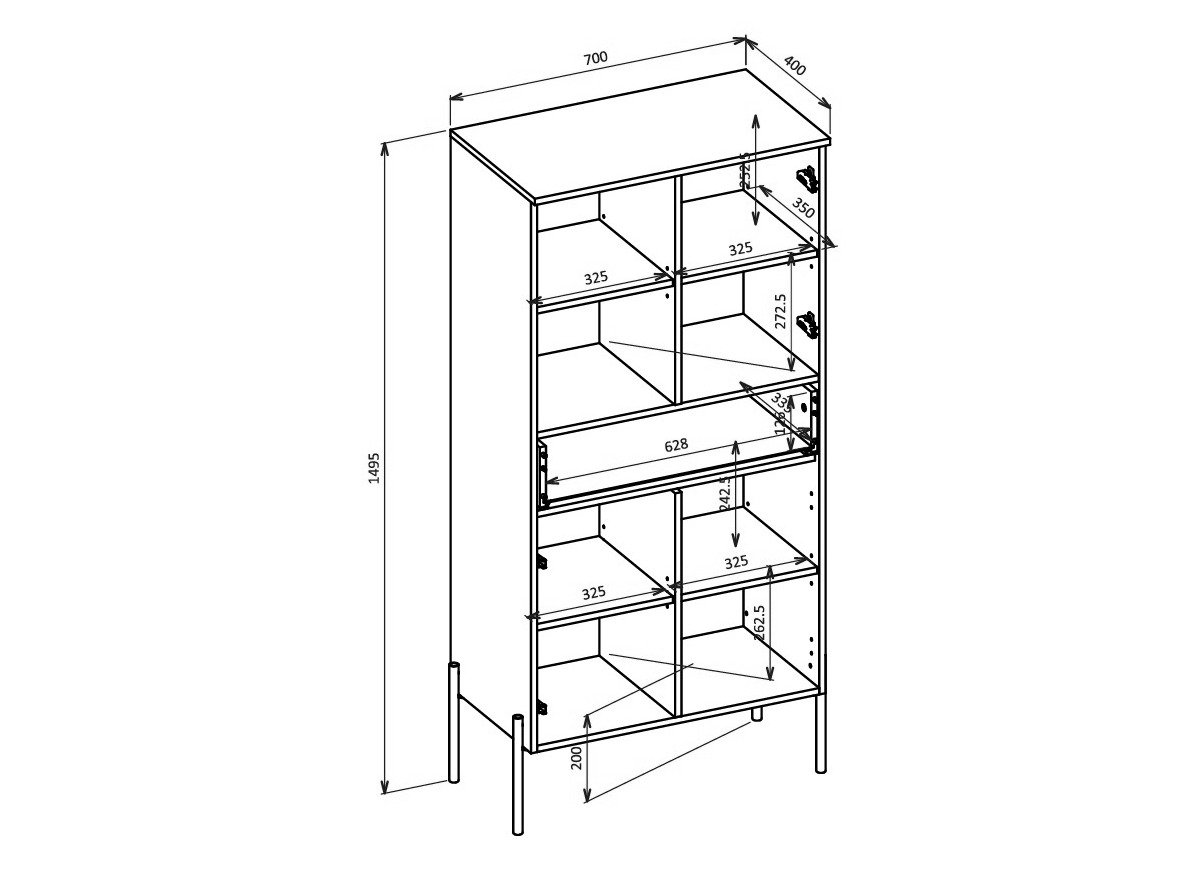 Étagère Levtenu 111 (Chêne + Cachemire)