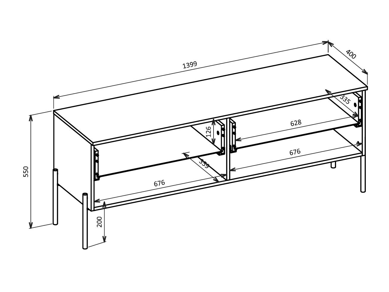 Meuble TV Levtenu 108 (Cachemire)