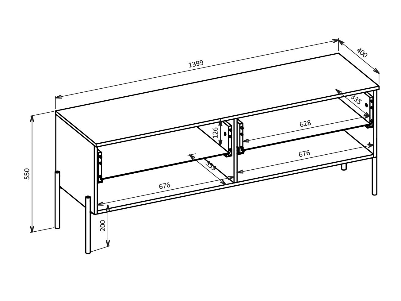 Meuble TV Levtenu 108 (Chêne + Cachemire)