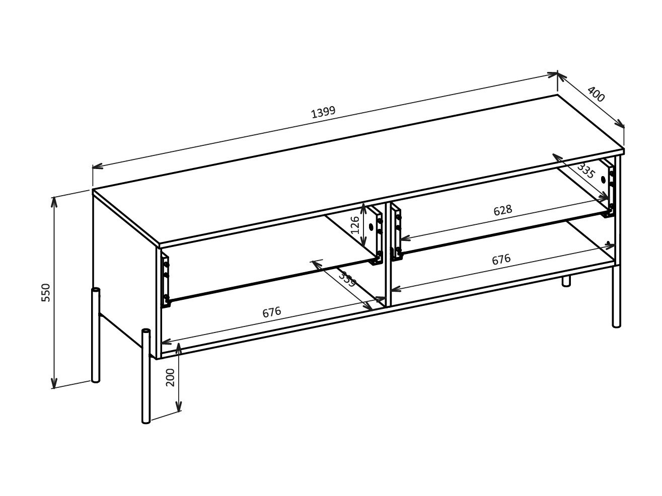 Meuble TV Levtenu 109 (Cachemire)