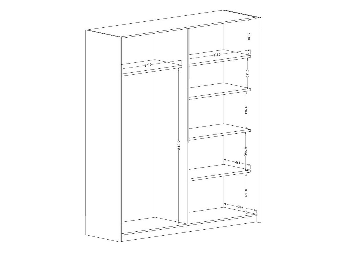 Armoire Austin 372 (Chêne foncé + Noir)