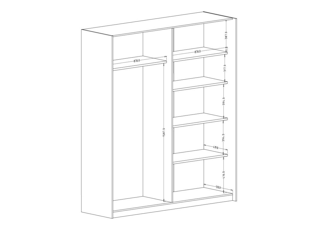 Armoire Austin 372 (Chêne foncé + Noir)