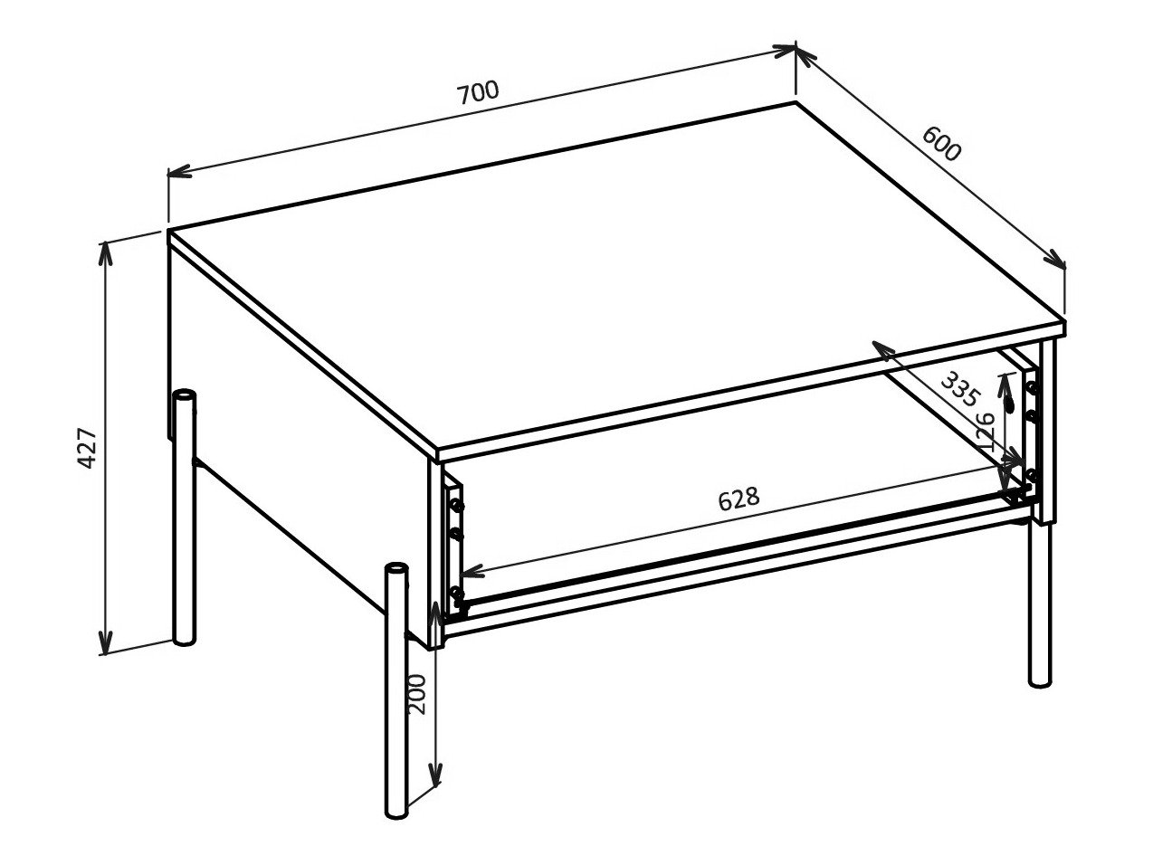 Table basse Levtenu 116 (Chêne)