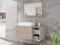 Ensemble de salle de bain Ophruvi 103 (Cachemire + Chêne)