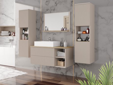 Ensemble de salle de bain Ophruvi 105 (Cachemire + Chêne)