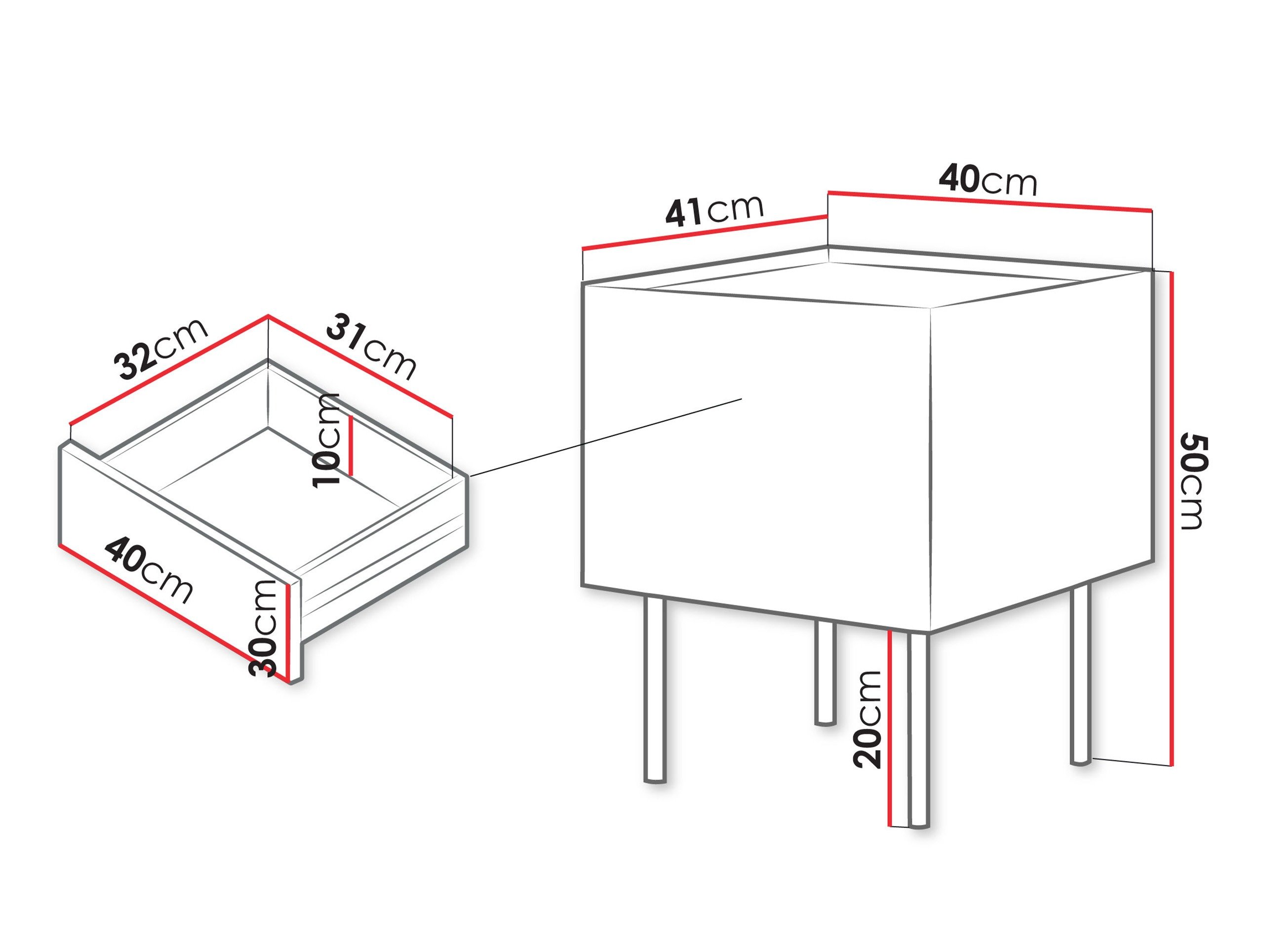 Ensemble de tables de chevet Melbela 108 (Olivier clair + Chêne)