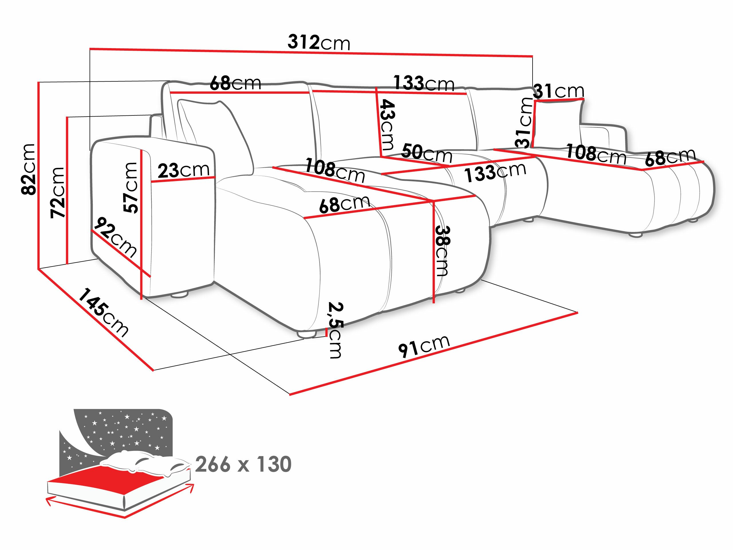 Canapé d'angle Comfivo 426 (Velo 635)