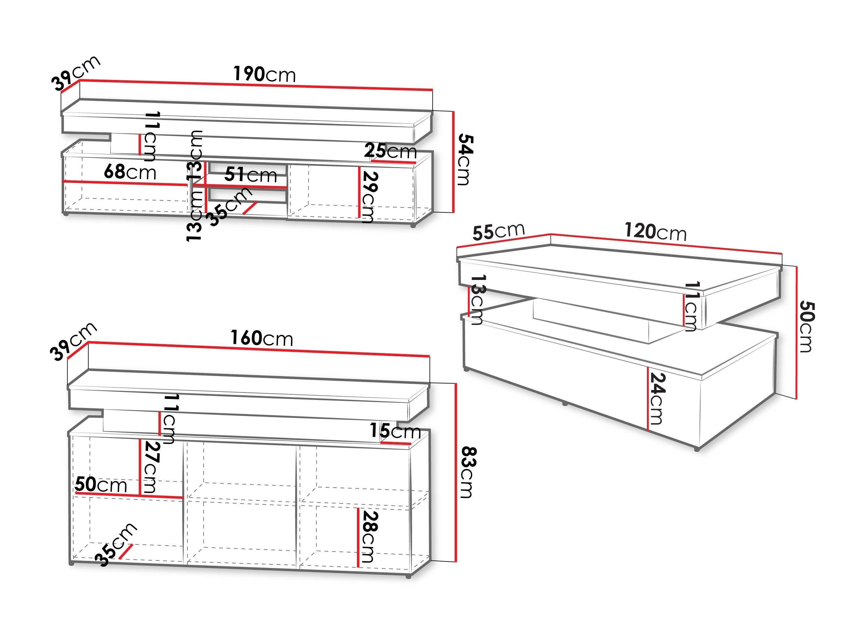 Ensemble de salon Monfero (Brun clair)