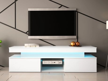 Meuble TV Monfero 103 (Blanc + Blanc brillant)