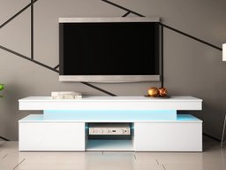 Meuble TV Monfero (Blanc + Blanc brillant)