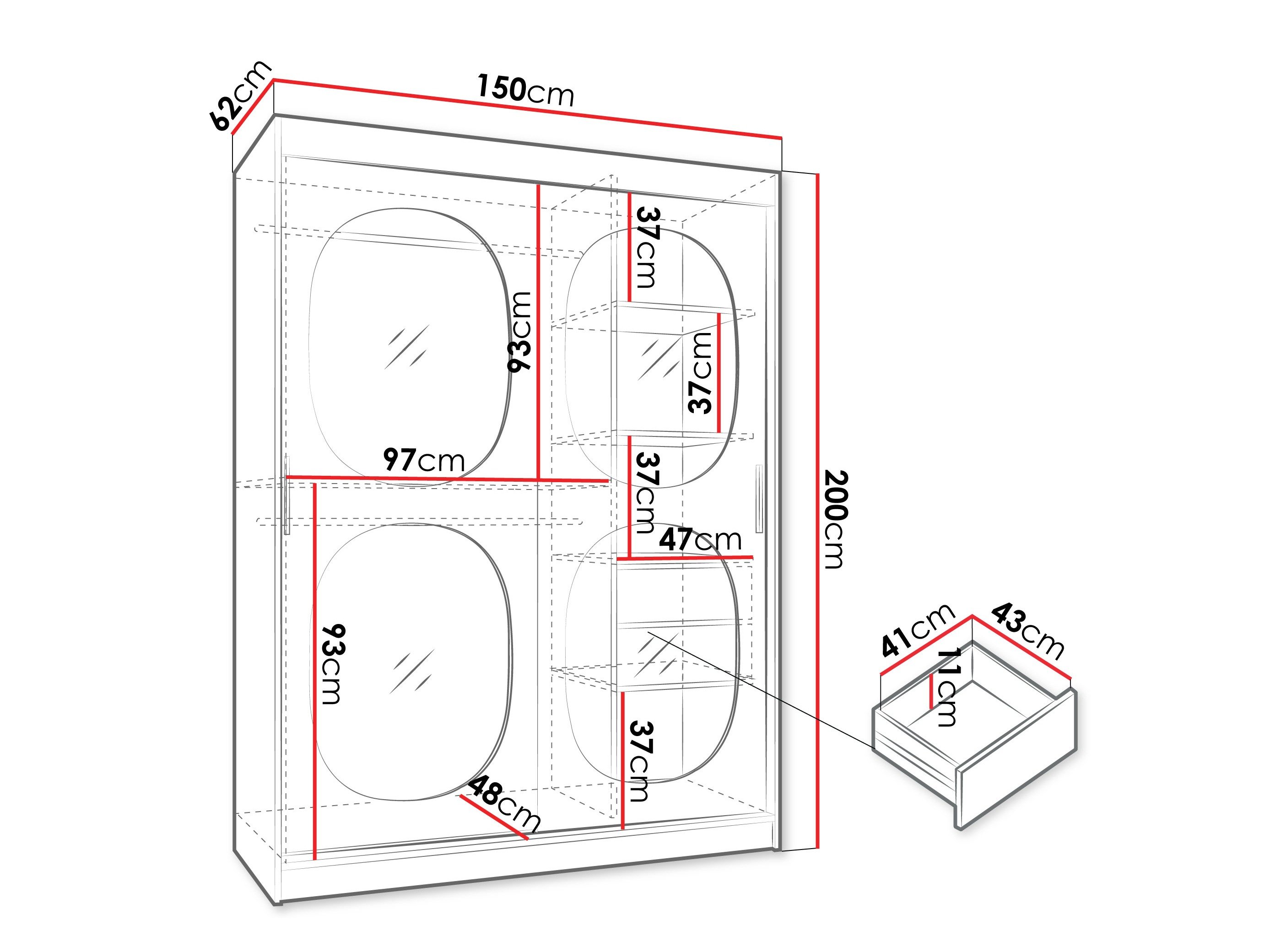 Armoire Hartford 527 (Noir)