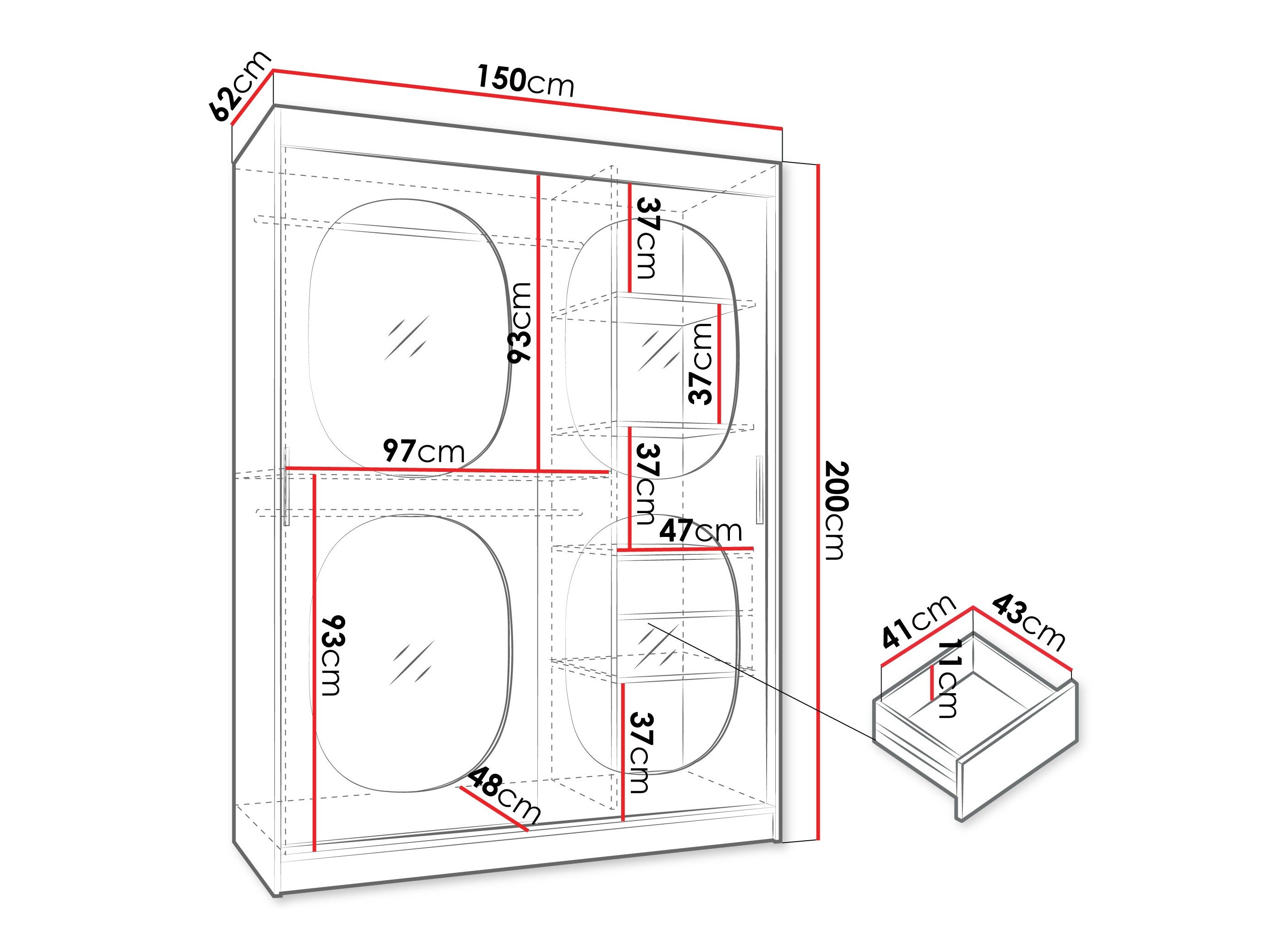 Armoire Hartford 527 (Noir)