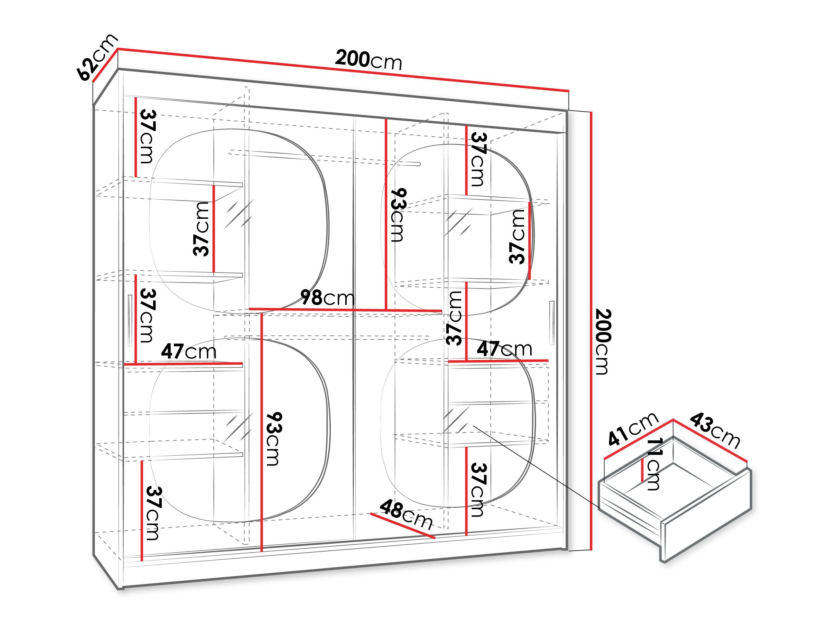 Armoire Hartford 531 (Noir)