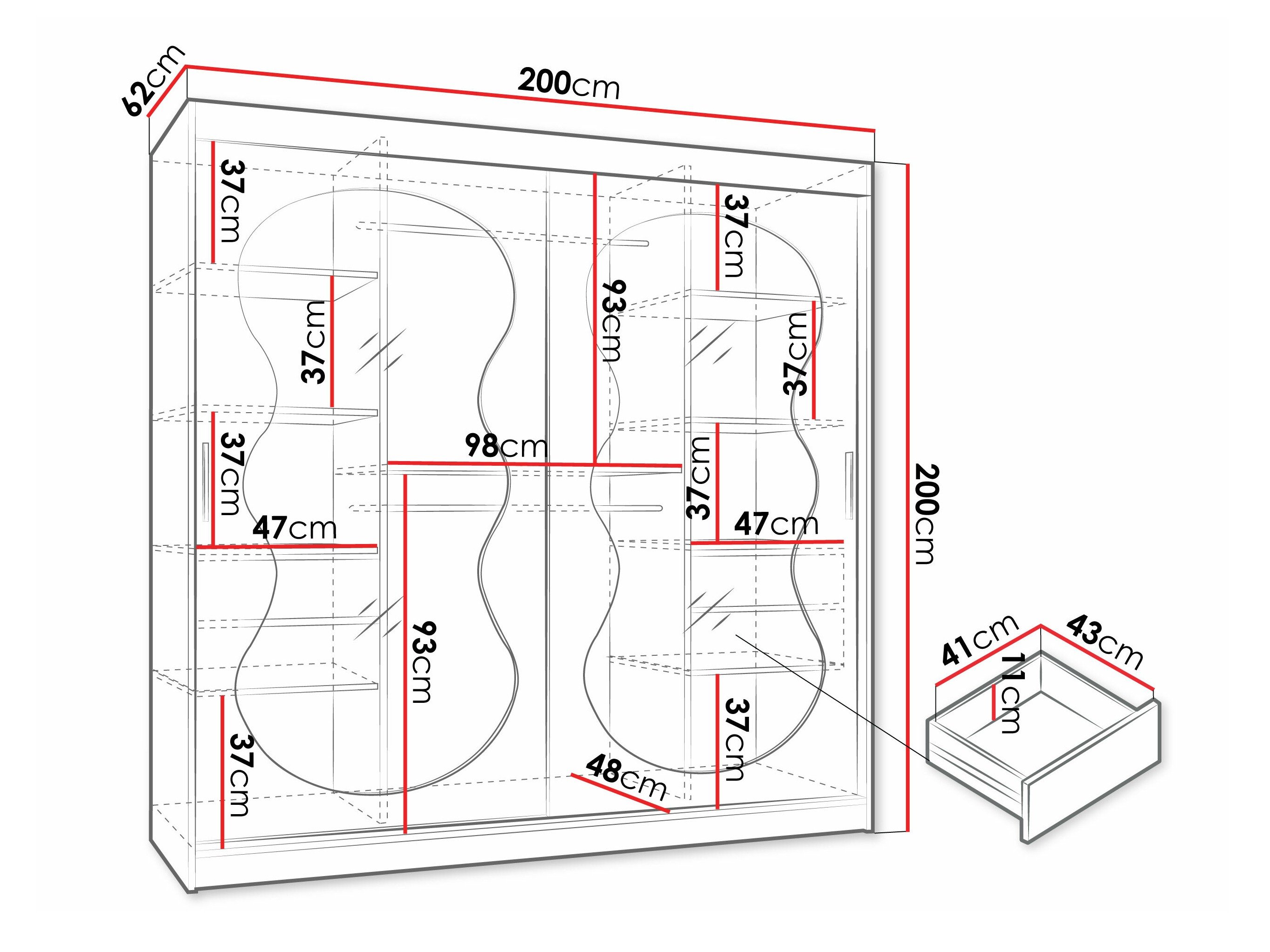 Armoire Hartford 532 (Noir)