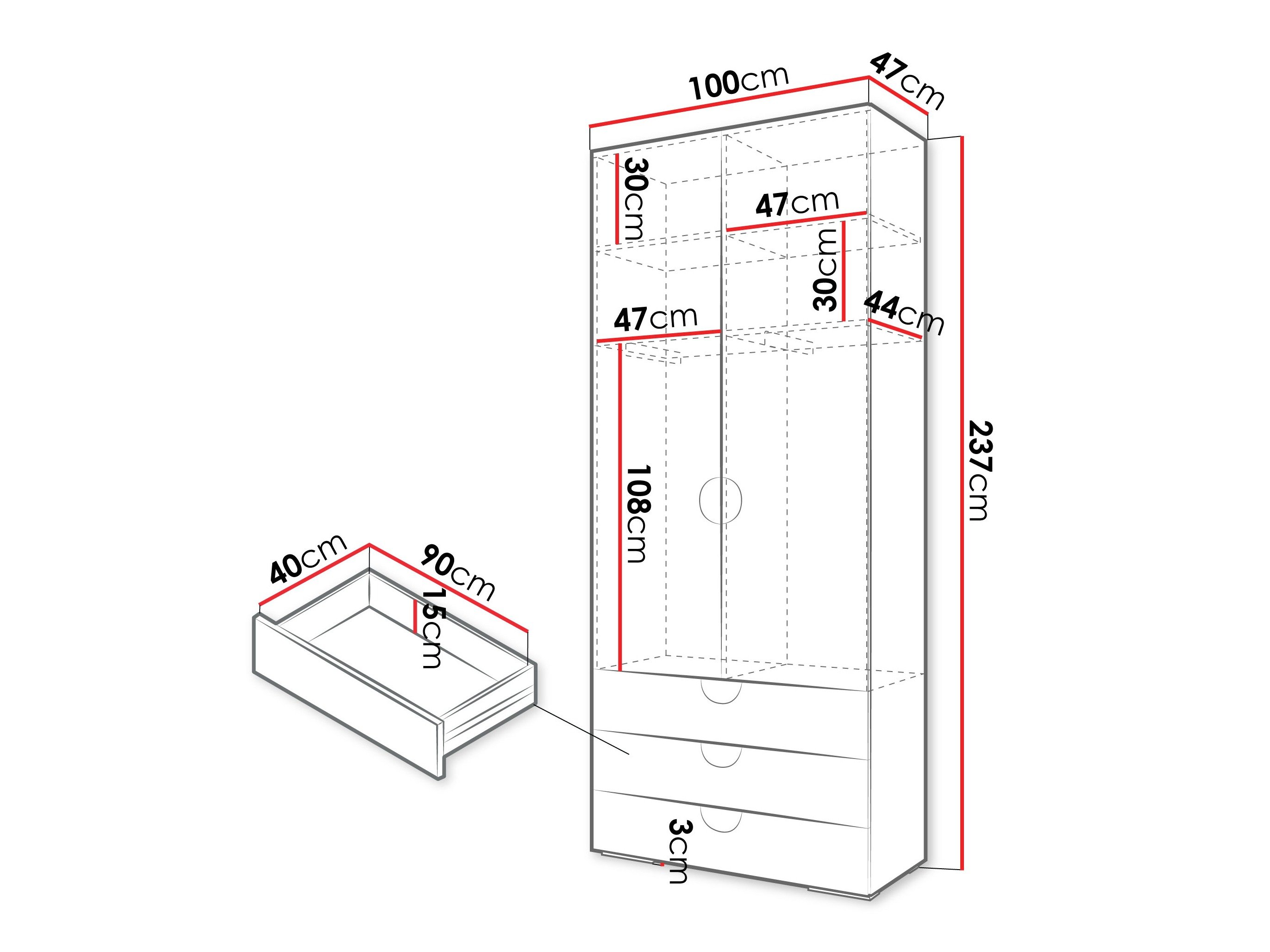 Armoire Hartford 565 (Blanc)