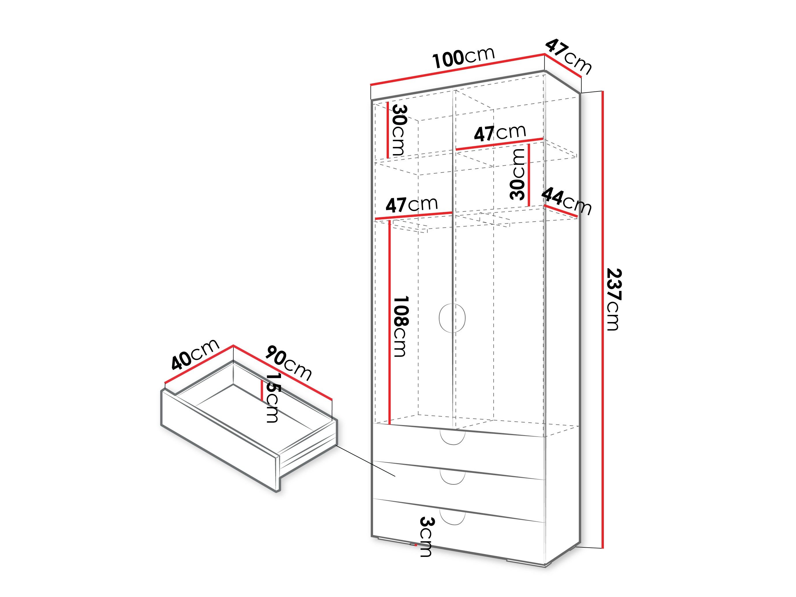 Armoire Hartford 565 (Cachemire)
