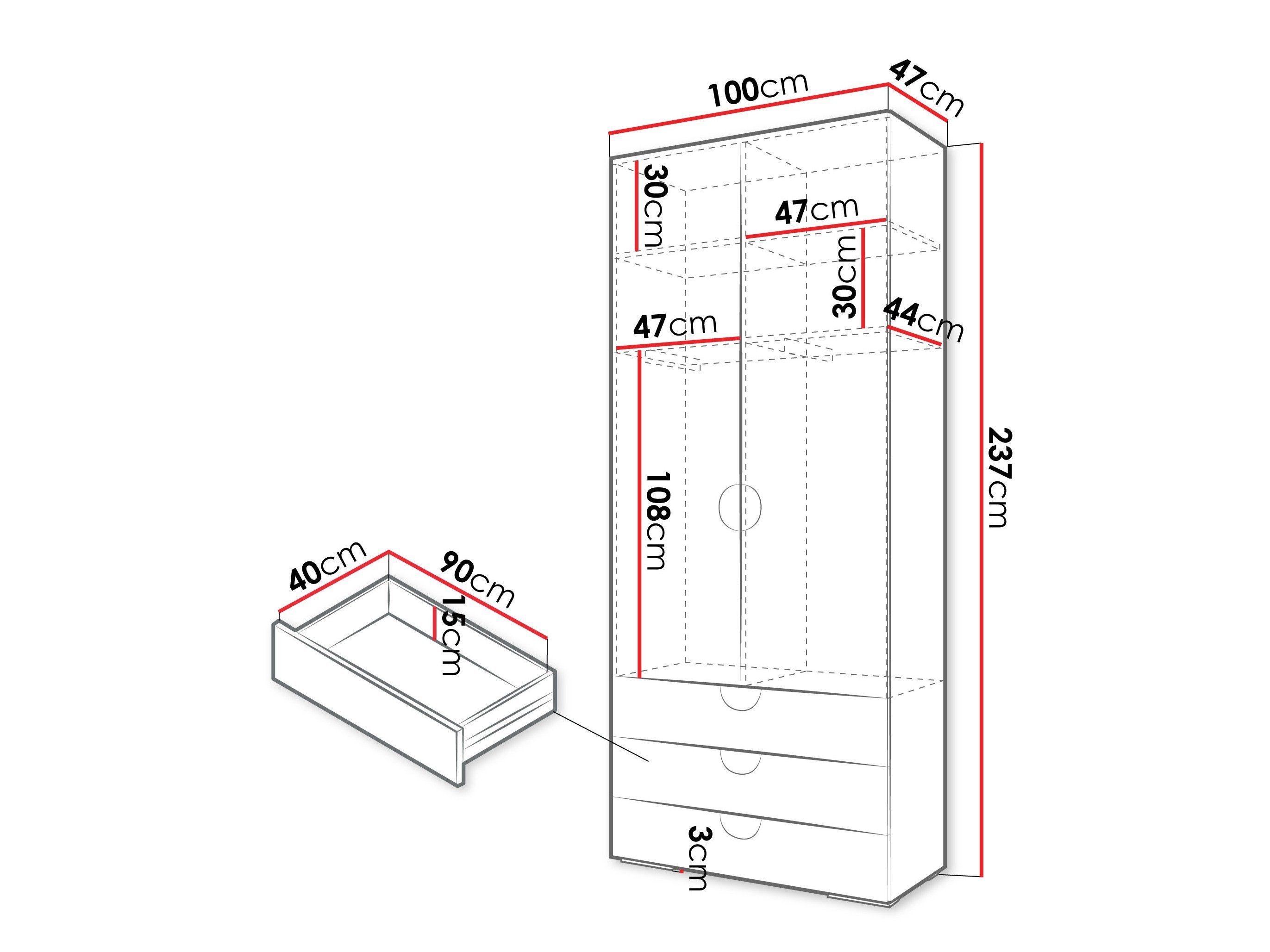 Armoire Hartford 565 (Noir)
